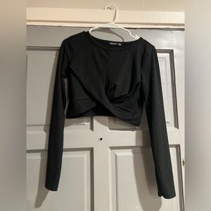 Boohoo Crop Top Cropped Long Sleeve Shirt sz 8